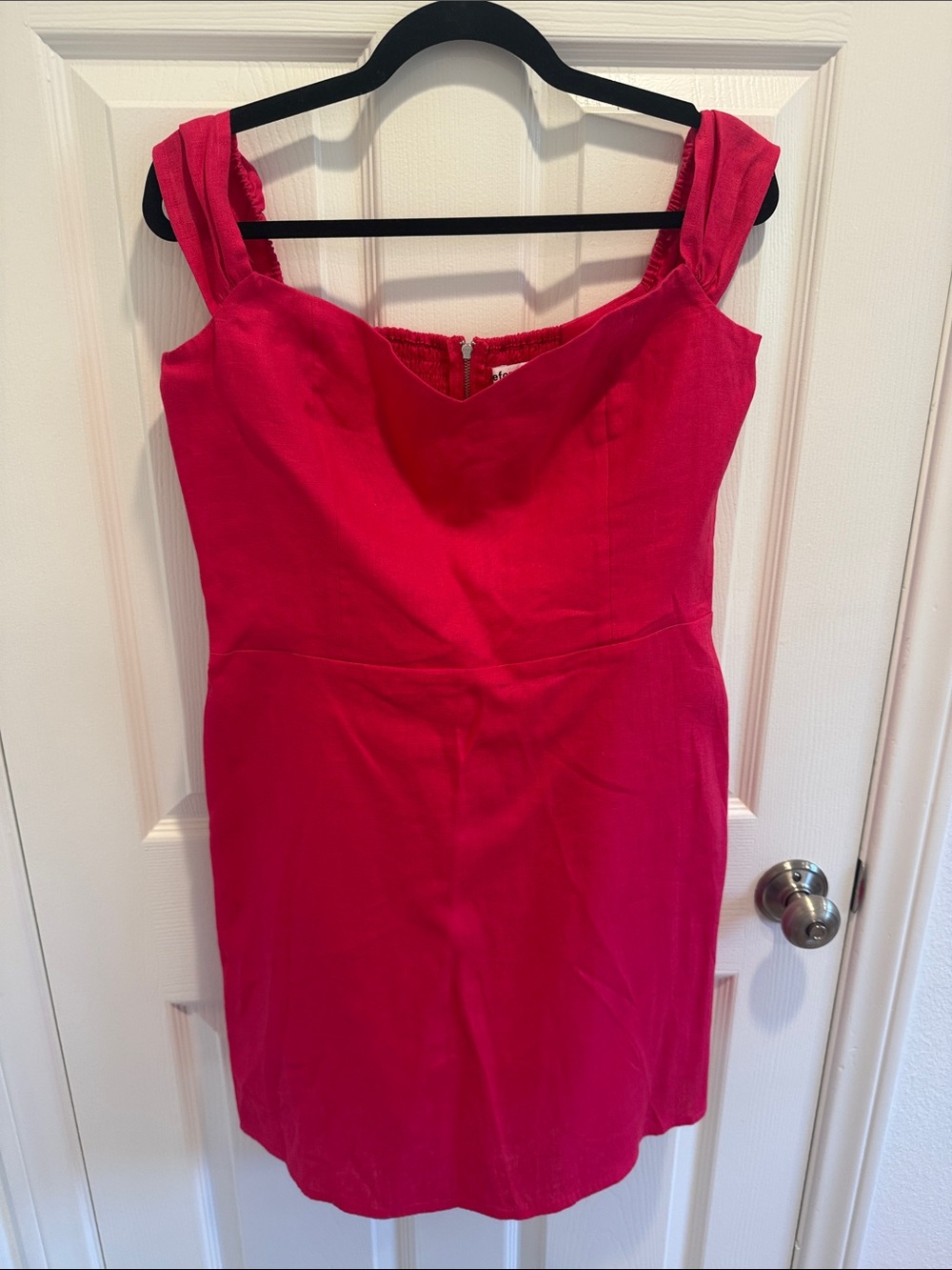 Reformation Hot Pink Linen Mini Dress